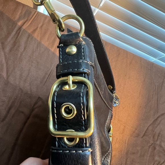 COACH ZOE BLACK LEATHER HANDBAG - GREAT CONDITION - Picture 7 of 11